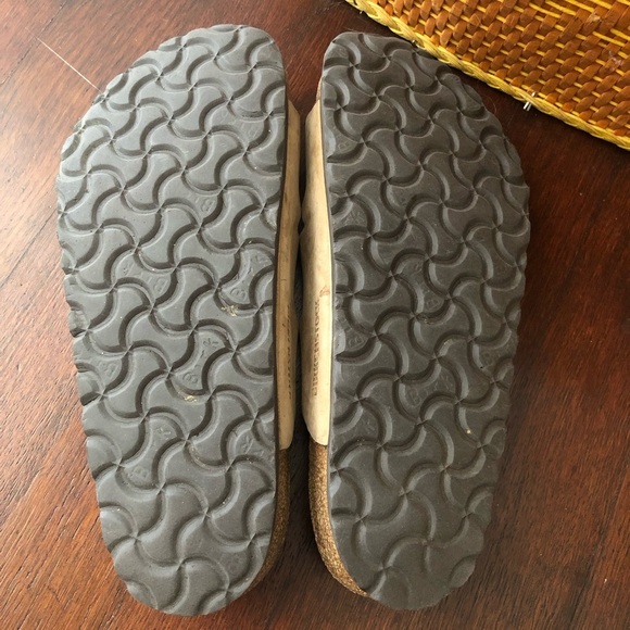 Birkenstock Florida Soft Footbed Tan Leather Sandal Slides - Picture 8 of 9